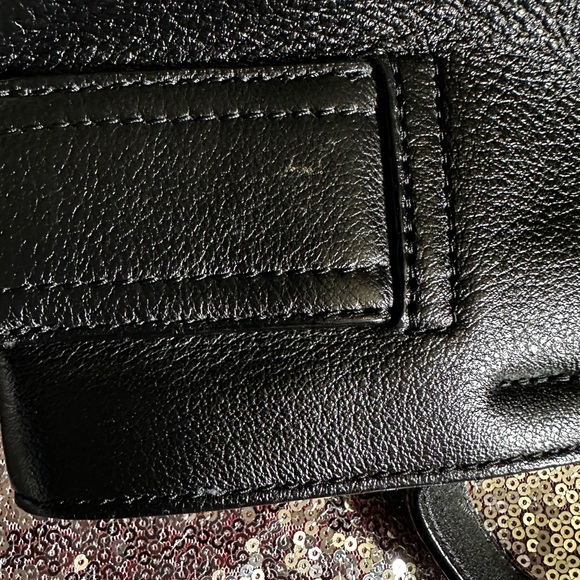 VINCE CAMUTO Black Leather Satchel Crossbody Handbag - Picture 16 of 17